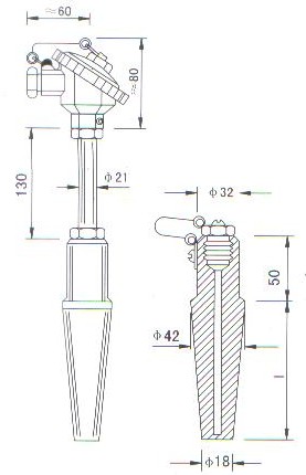 中溫中壓熱電偶（熱(re)電(dian)阻(zu)）産品結構圖